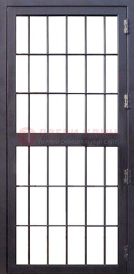 Темная стальная решетчатая дверь ДР-34 в Голицино