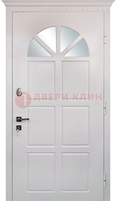 Светлая железная дверь со стеклом ДС-29 в Дзержинском