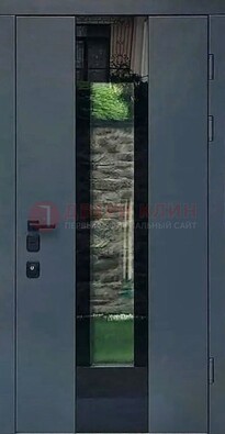 Современная дверь со стеклом для коттеджа ДС-40 в Голицино