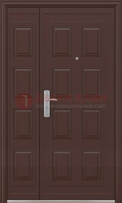 Коричневая железная тамбурная дверь ДТМ-37 в Голицино