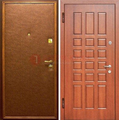 Коричневая входная дверь с винилискожей ДВ-16 в Голицино