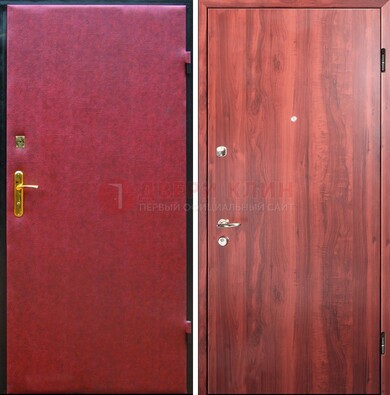 Красная входная дверь с винилискожей ДВ-30 в Голицино
