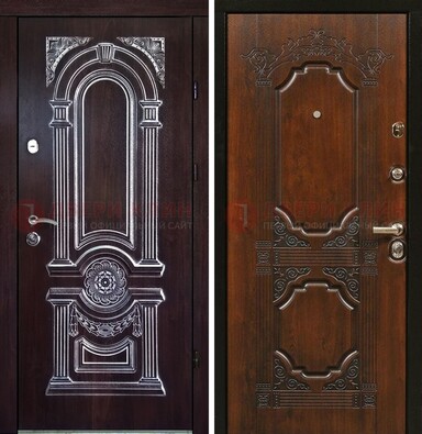 Железная дверь с виноритом в цвете Итальянский орех ДВТ-103 в Волоколамске