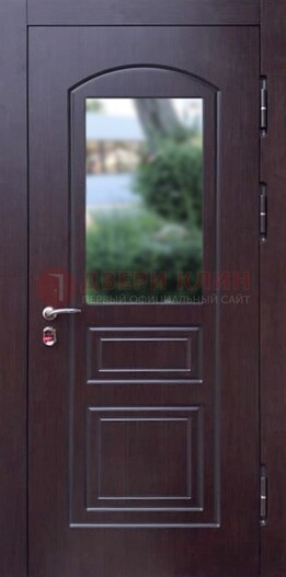 Темная железная дверь с виноритом и стеклом ДВТ-162