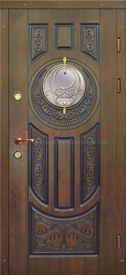 Одностворчатая входная дверь с виноритом и стеклом ДВТ-193 в Голицино