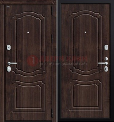 Темная входная дверь с МДФ ДМ-2222 в Голицино