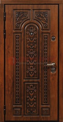 Коричневая входная дверь с виноритом ДВТ-32 в Голицино