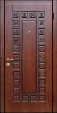 Коричневая стальная дверь с виноритом ДВТ-40 в Голицино