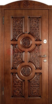 Коричневая входная дверь с виноритом ДВТ-41 в Голицино