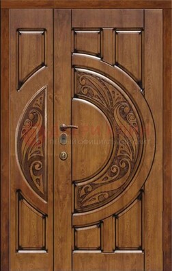 Коричневая входная дверь с виноритом ДВТ-5 в Голицино