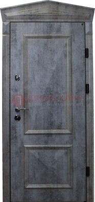 Серая железная уличная дверь с виноритом ДВТ-60 в Голицино