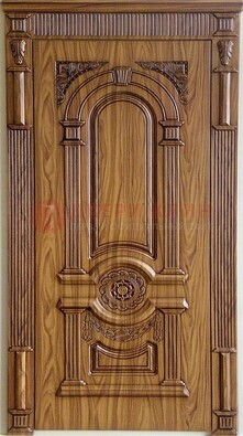 Коричневая металлическая дверь с виноритом ДВТ-61 в Голицино