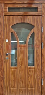 Коричневая классическая входная дверь с виноритом ДВТ-66 в Голицино