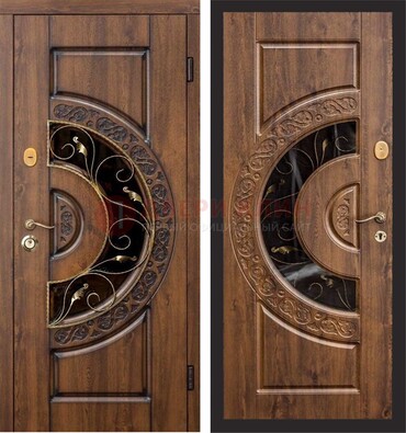 Металлическая дверь с виноритом и панелью Золотой Дуб ДВТ-71 в Голицино