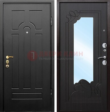 Входная стальная дверь с МДФ Венге и зеркалом ДЗ-56 в Голицино