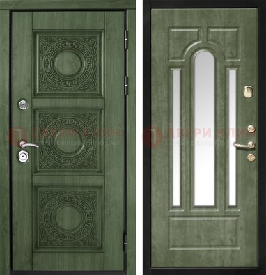 Темная дверь с виноритом и МДФ с зеркалом ДЗ-68 в Голицино