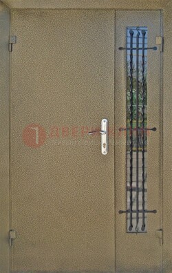Входная дверь Порошок со стеклом и ковкой ПЛ-20 в Голицино